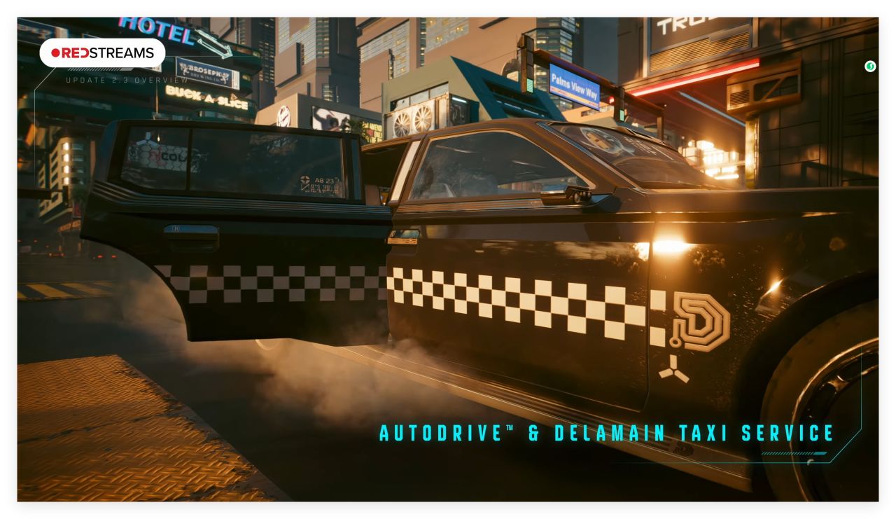 《赛博朋克2077》2.3版本更新内容：新载具、智动驾驶、出租车