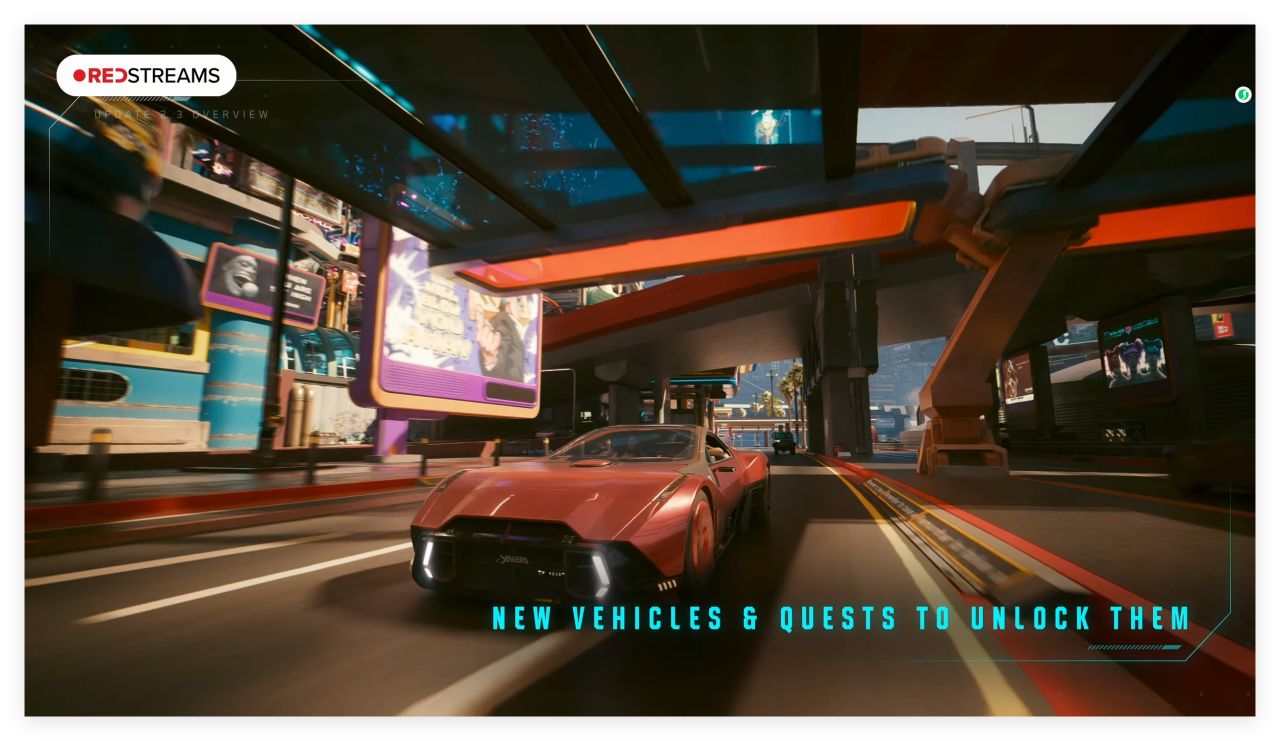 《赛博朋克2077》2.3版本更新内容：新载具、智动驾驶、出租车