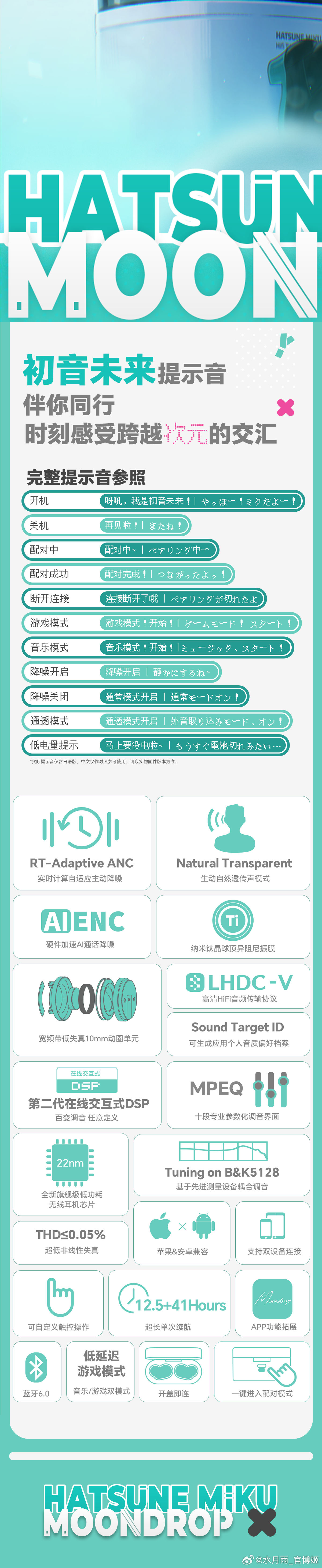 【球盟会】239元|水月雨 ✖ 初音未来 定制耳机礼盒公布（带葱段保护套）