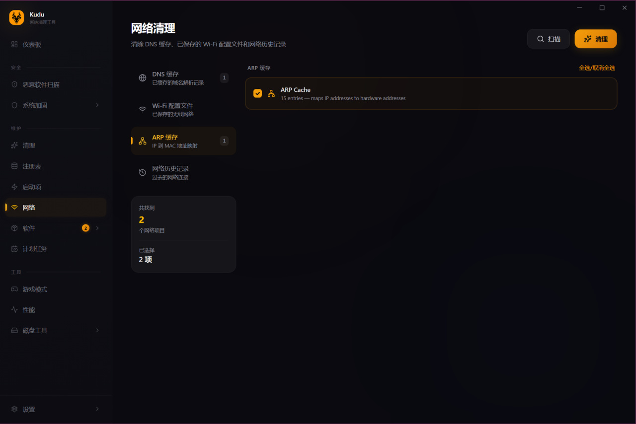 网络 ARP 缓存。