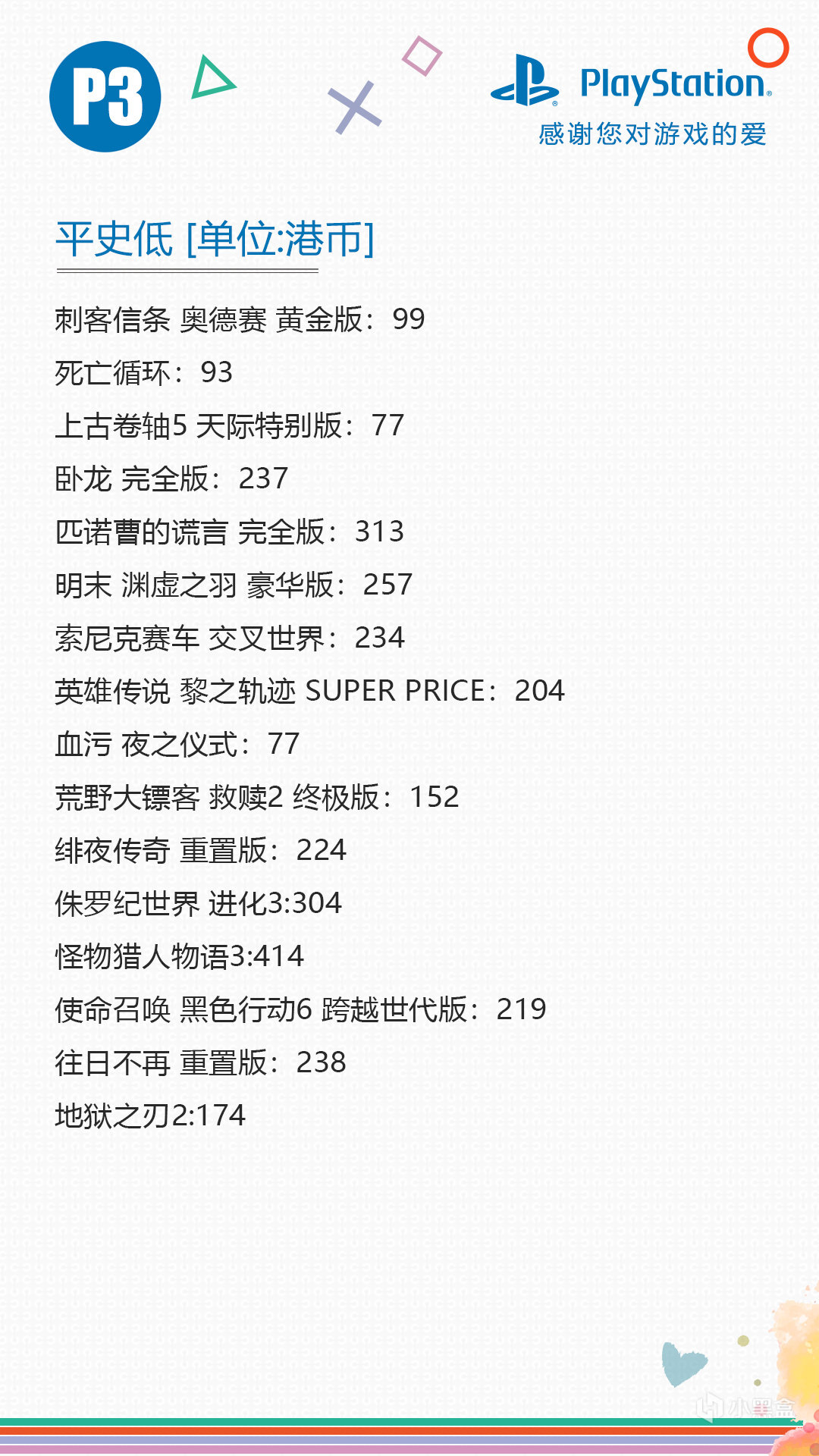 港服PSN商店夏促第二波开启！【PS4/PS5史低游戏推荐】