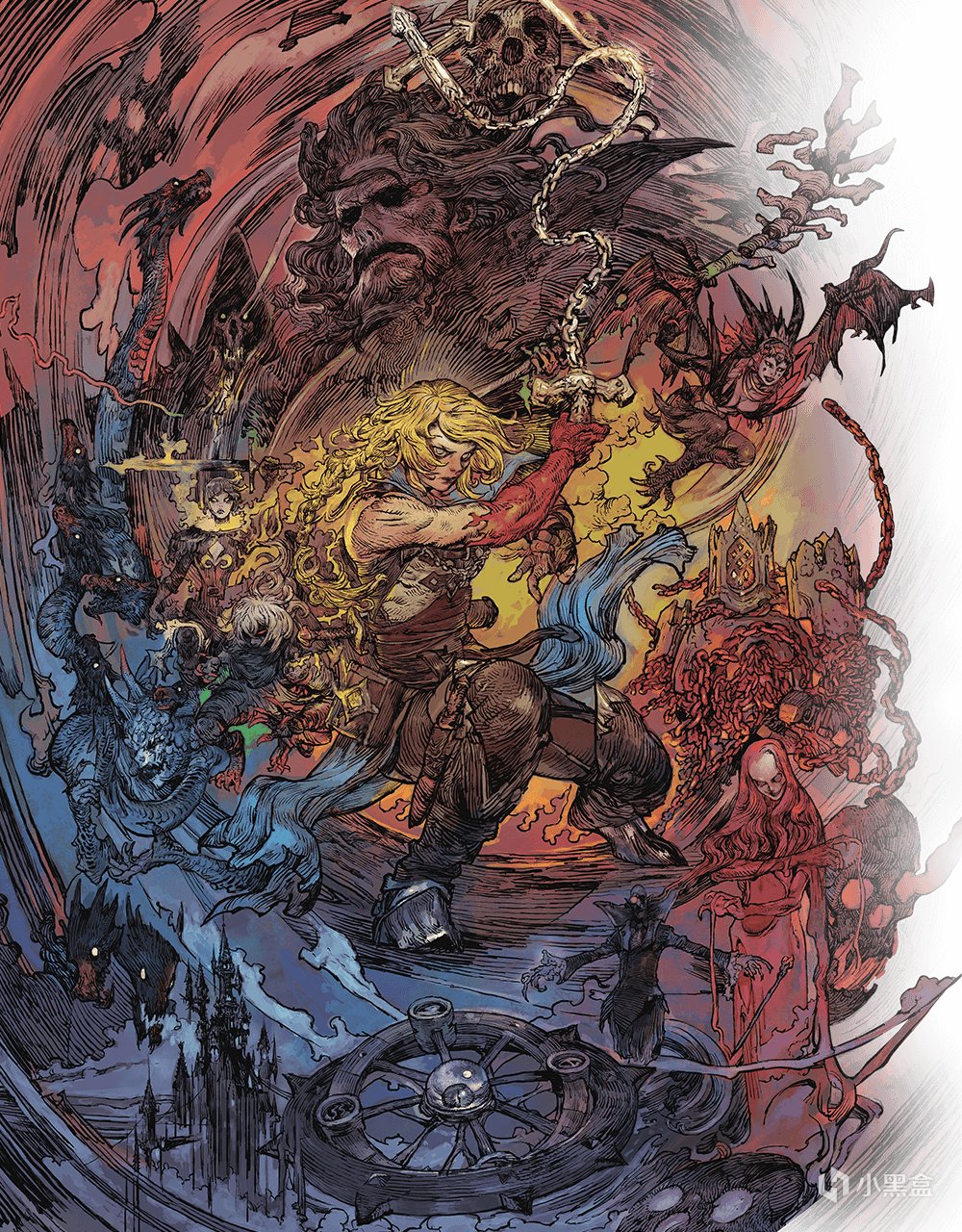《Castlevania: Belmont's Curse》的主视觉，新的贝尔蒙特猎人挥起了鞭子。