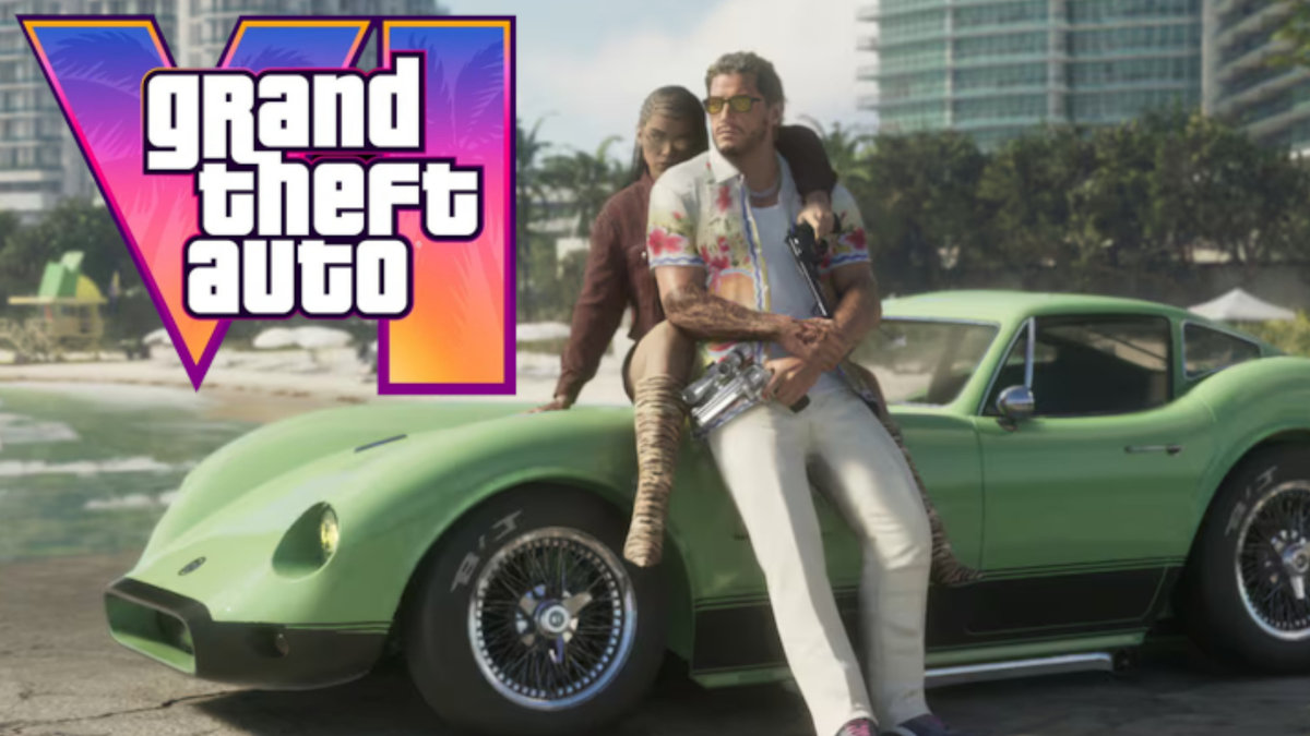 jason and lucia in gta 6 in front of car